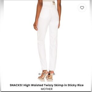 NWT MOTHER Snacks Sz 25 High Waist Twizzy Skimp Sticky Rice White Denim Jeans